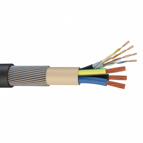 6.0mm EV SWA Cable 3C+CAT6 Data 1m