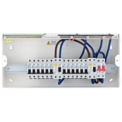  BG 16 Way Metal Dual RCD (A) C/Unit c/w 12xMCBs