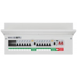BG SPD 15 Way Metal Dual RCD (A) C/Unit c/w 12xMCB