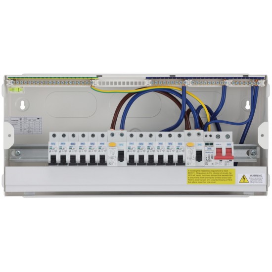 BG SPD 15 Way Metal Dual RCD (A) C/Unit c/w 12xMCB