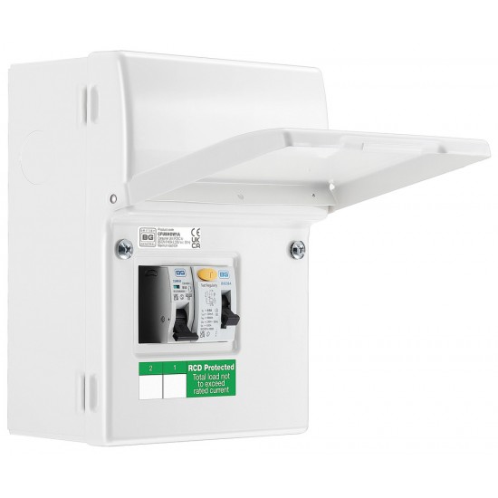 BG Metal Shower Unit RCD (A) 1x50A MCB