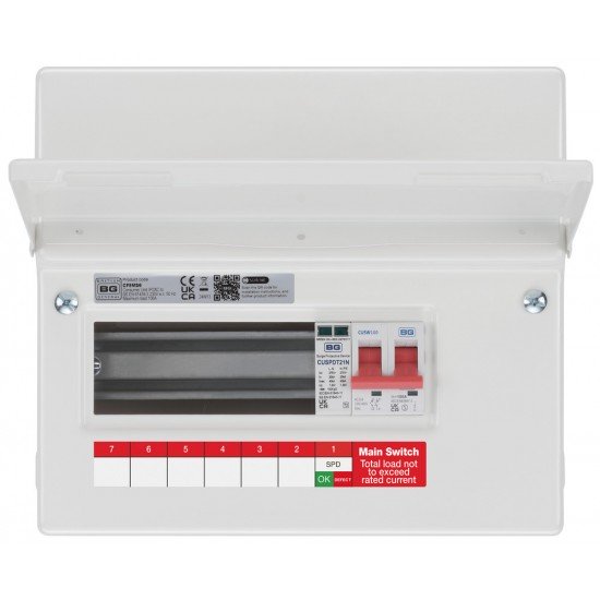 BG 6 Way MS & SPD Metal Consumer Unit