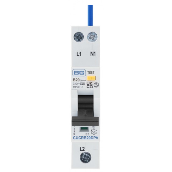 BG Compact RCBO DP Bi-Directional (A) B Curve 20amp