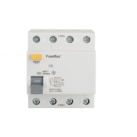 Fusebox 100A 100mA 4P Type A RCD Fusebox 100A 100mA 4P Type A RCD