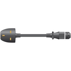 UK Plug to IEC Socket Lead 1m Black