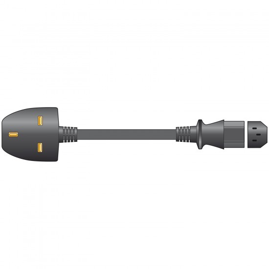 UK Plug to IEC Socket Lead 1m Black UK Plug to IEC Socket Lead 1m Black