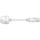 UK Plug to IEC Socket Lead 1m White UK Plug to IEC Socket Lead 1m White