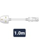 UK Plug to IEC Socket Lead 1m White