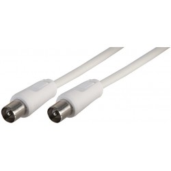 Co-Ax Plug To Co-Ax Plug Fly Lead 2m (White)