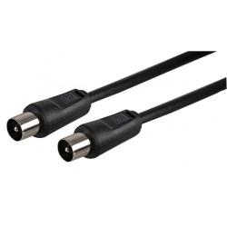 Co-Ax Plug To Co-Ax Plug Fly Lead 2m (Black)