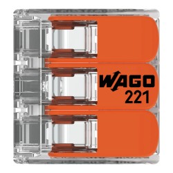 Wago Lever Connector 4mm 3 Way (221-413) Each