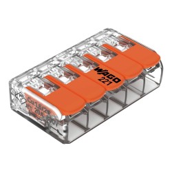 Wago Lever Connector 4mm 5 Way Each