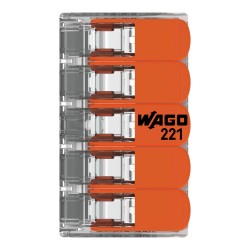 Wago Lever Connector 4mm 5 Way (221-415) Each