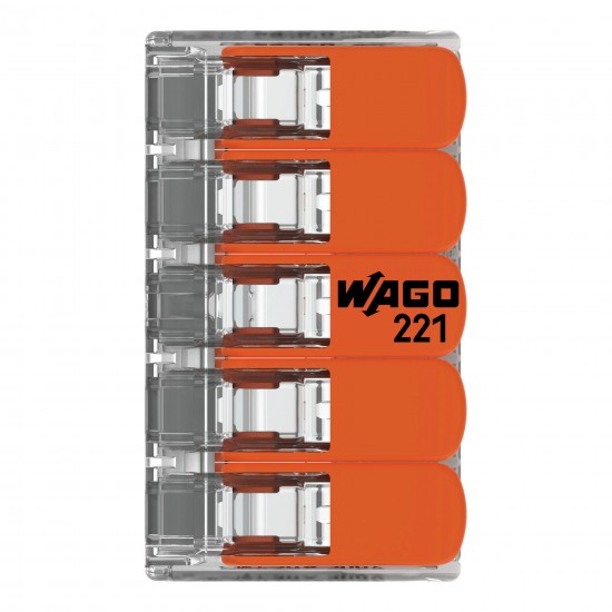 Wago Lever Connector 6mm 5 Way Each