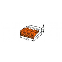Wago Push Connector 4mm 3 Way Each