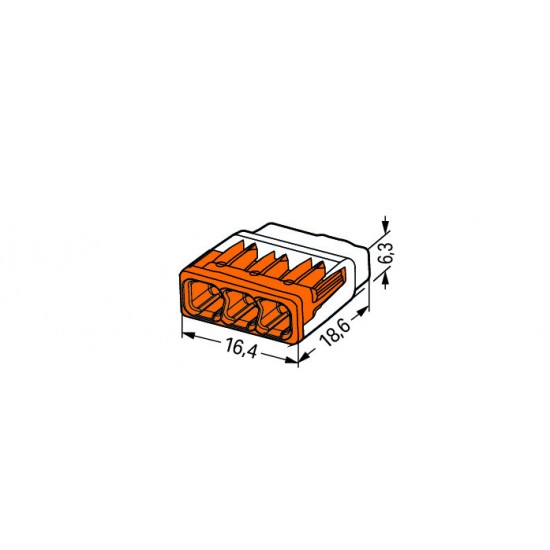 Wago Push Connector 4mm 3 Way Each