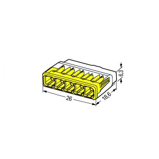Wago Push Connector 4mm 5 Way Each