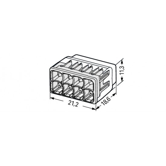 Wago Push Connector 4mm 8 Way Each
