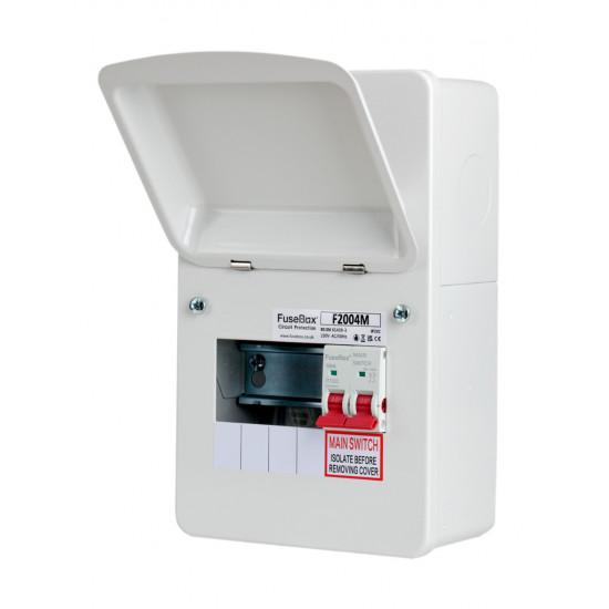 Fusebox 4 Way Consumer Unit 100A Main Switch Fusebox 4 Way Consumer Unit 100A Main Switch