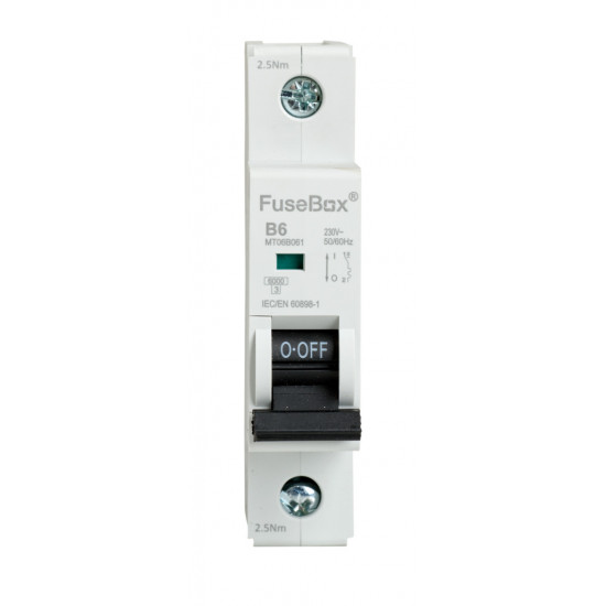 Fusebox 6amp SP MCB B Curve Fusebox 6amp SP MCB B Curve