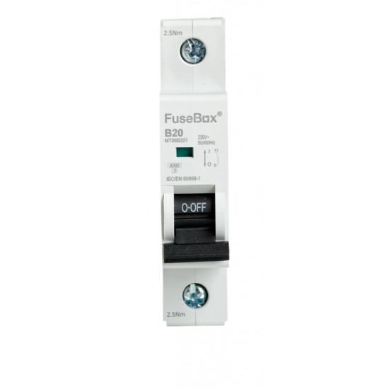 Fusebox 20amp SP MCB B Curve Fusebox 20amp SP MCB B Curve