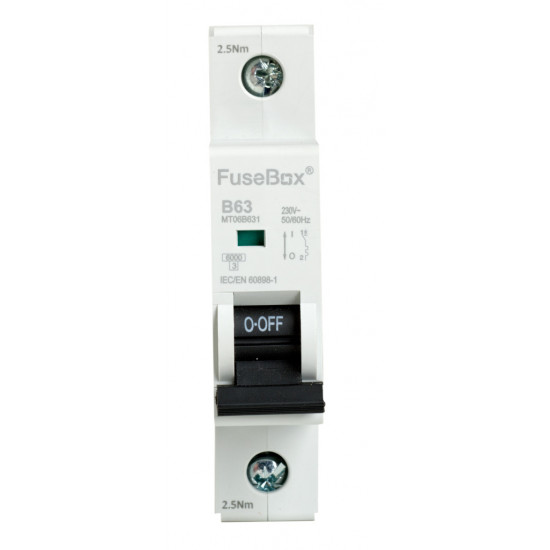 Fusebox 63amp SP MCB B Curve Fusebox 63amp SP MCB B Curve