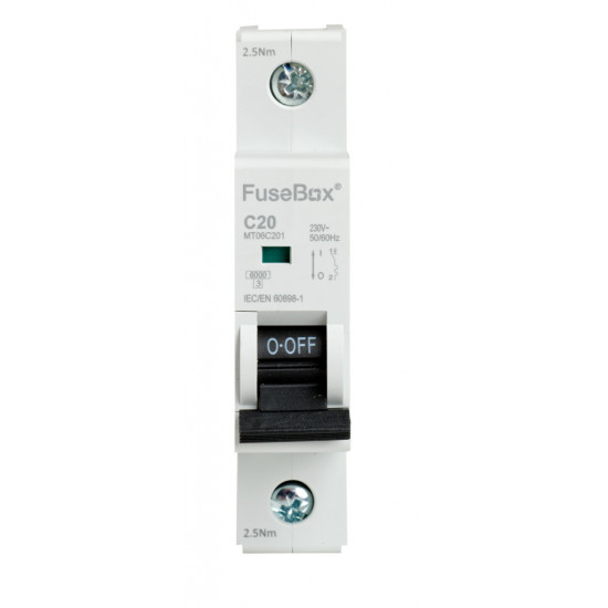 Fusebox 20amp SP MCB C Curve Fusebox 20amp SP MCB C Curve
