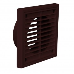 100mm External Fan Grille-Round Spigot (Fixed) Brown