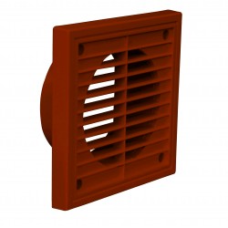 100mm External Fan Grille-Round Spigot (Fixed) Terracotta