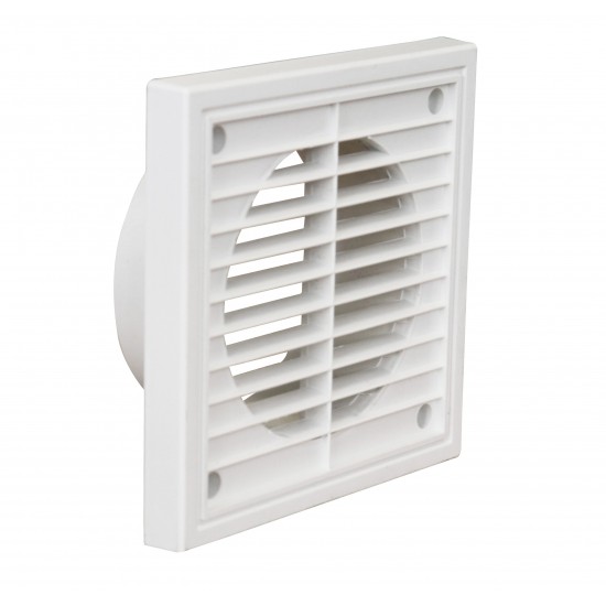 100mm External Fan Grille-Round Spigot (Fixed) White 100mm External Fan Grille-Round Spigot (Fixed) White