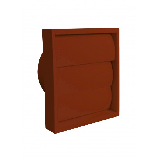 100mm External Fan Grille-Round Spigot (Gravity) Terracotta