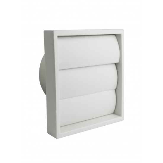 100mm External Fan Grille-Round Spigot (Gravity) White