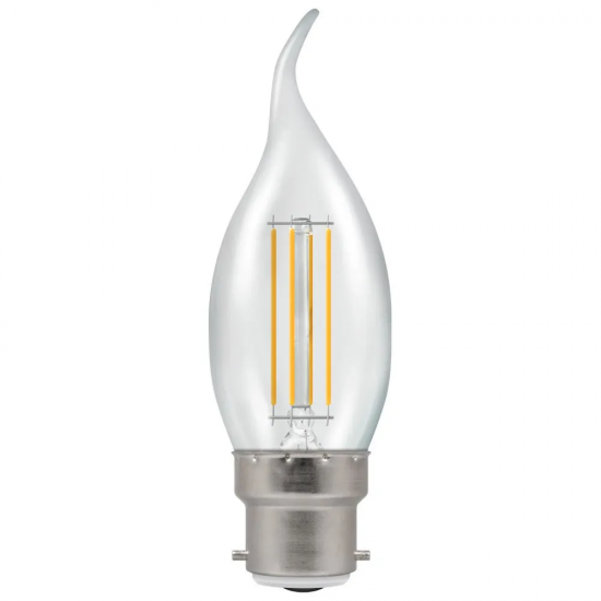 LED (D) Filament Bent Tip Candle Lamp 5w BC WW LED (D) Filament Bent Tip Candle Lamp 5w BC WW