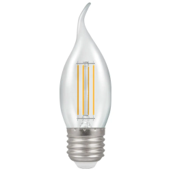 LED (D) Filament Bent Tip Candle Lamp 5w ES WW