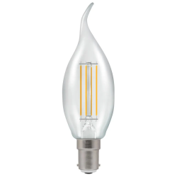 LED (D) Filament Bent Tip Candle Lamp 5w SBC WW