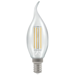 LED (D) Filament Bent Tip Candle Lamp 5w SES WW