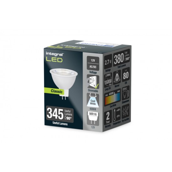 Integral LED 380LM MR16 12v Dimmable Lamp CW