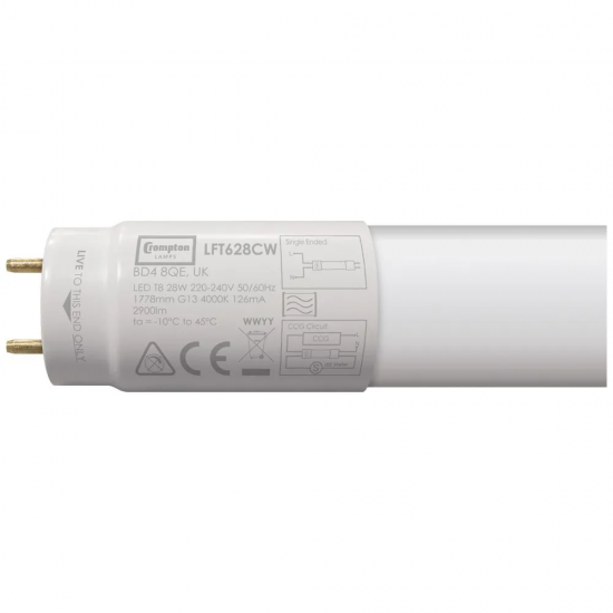 Crompton LED Tube T8 1800mm (6ft) 28w CW Crompton LED Tube T8 1800mm (6ft) 28w CW