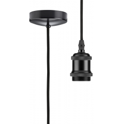 1.8m E27 Vintage Pendant Set Matt Black