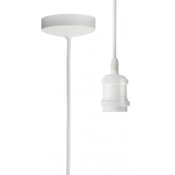 1.8m E27 Vintage Pendant Set Matt White