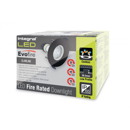 Integral EvoFire GU10 Downlight - Black Integral EvoFire GU10 Downlight - Black