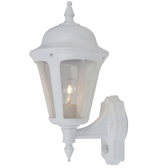 Ansell Latina 42w E27 Wall Lantern c/w PIR White Ansell Latina 42w E27 Wall Lantern c/w PIR White