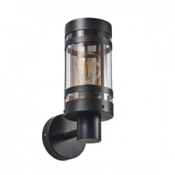 Zink Gada E27 Wall Light Black/Brass