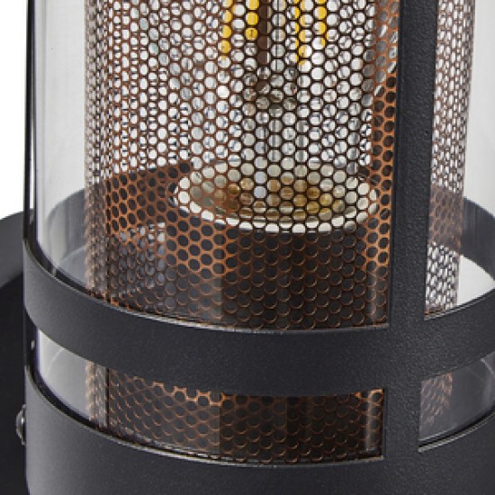 Zink Gada E27 Wall Light Black/Brass