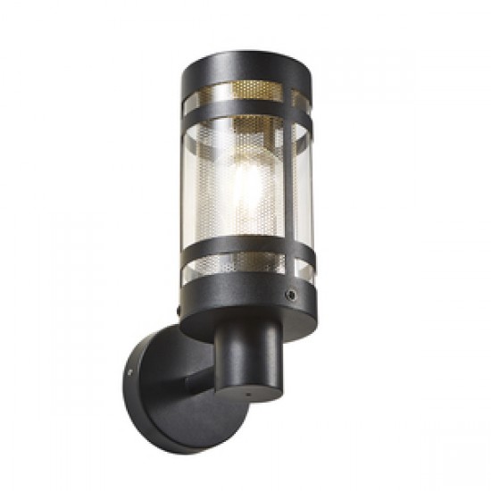 Zink Gada E27 Wall Light Black/Stainless Steel