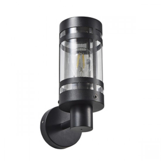Zink Gada E27 Wall Light Black/Stainless Steel
