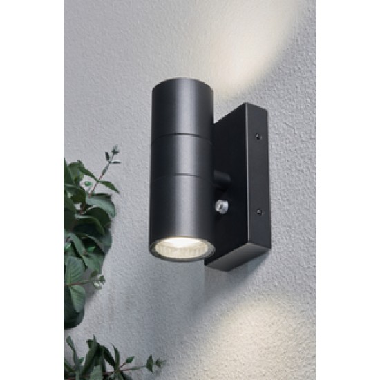 Zink Leto 2xGU10 Photocell Up/Down Light (BLK)
