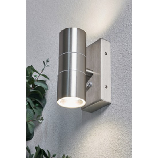 Zink Leto 2xGU10 Photocell Up/Down Light (SS)