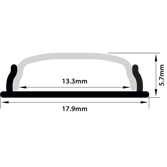 LED Strip Surface Profile Bendable 2m (18x6)