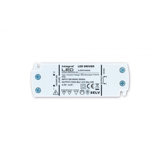 Integral 12v 20watt LED Driver (Constant Voltage) Integral 12v 20watt LED Driver (Constant Voltage)